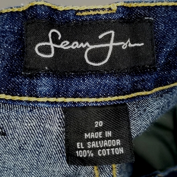 Sean John (P. Diddy) Y2K Dark Wash Embroidered Logo Jorts- Denim/Jean Shorts 20 - Picture 9 of 9